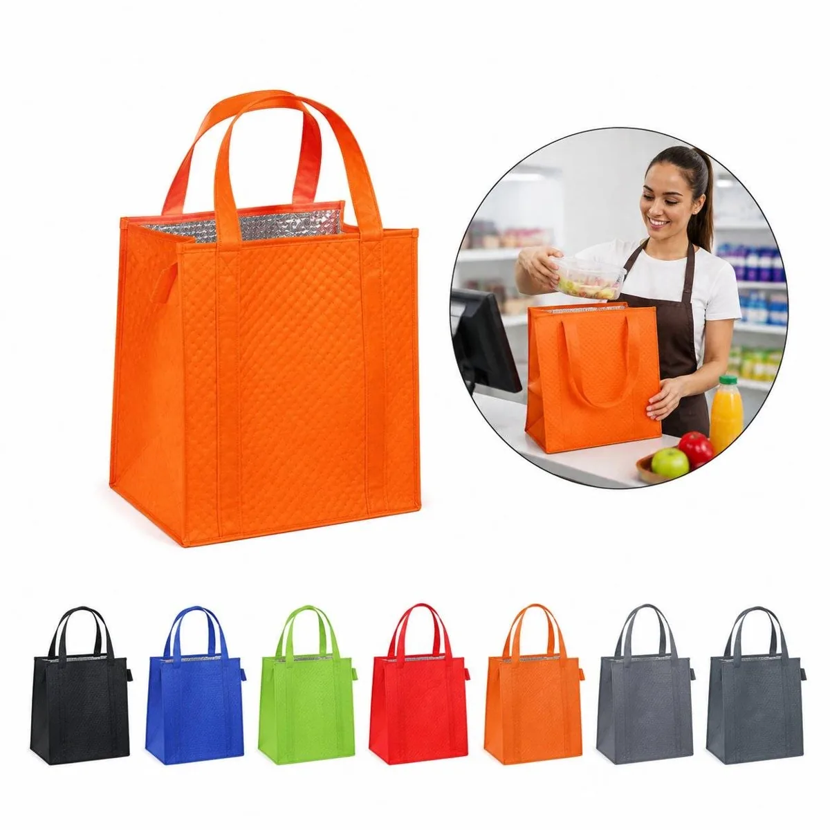 Insulated Zippered Grocery Tote Bag 2