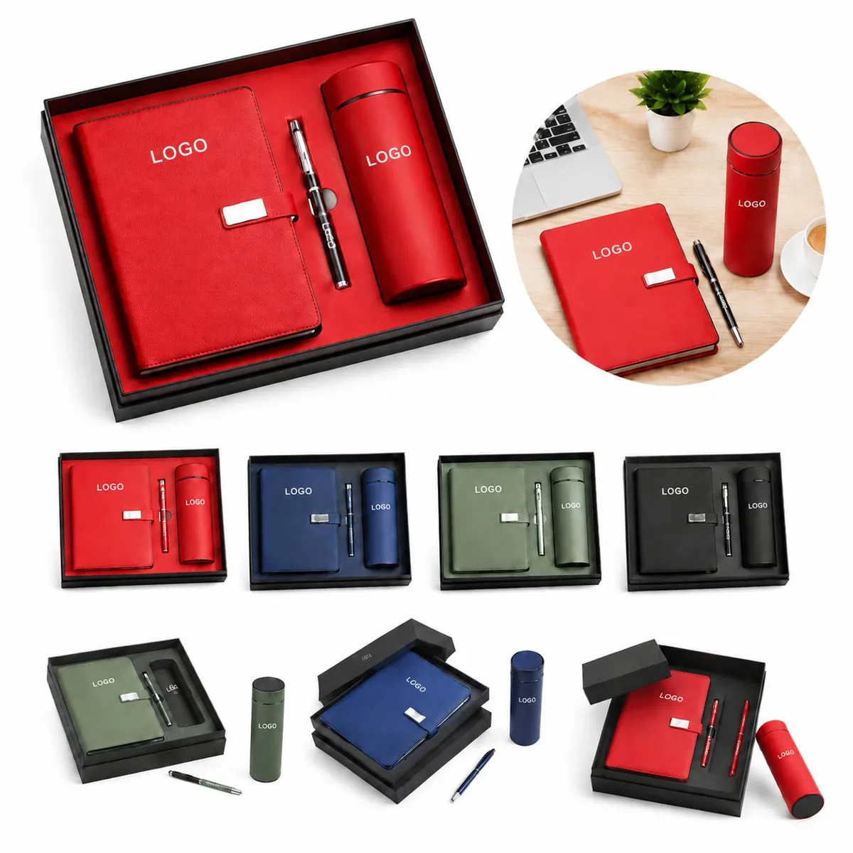 Elegant Corporate Gift Set with Pen Notebook Card Holder