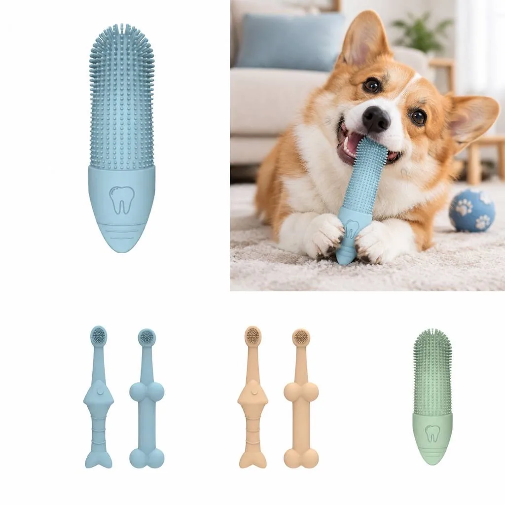 Soft Angled Bristle Pet Toothbrush for Cats and Dogs 2
