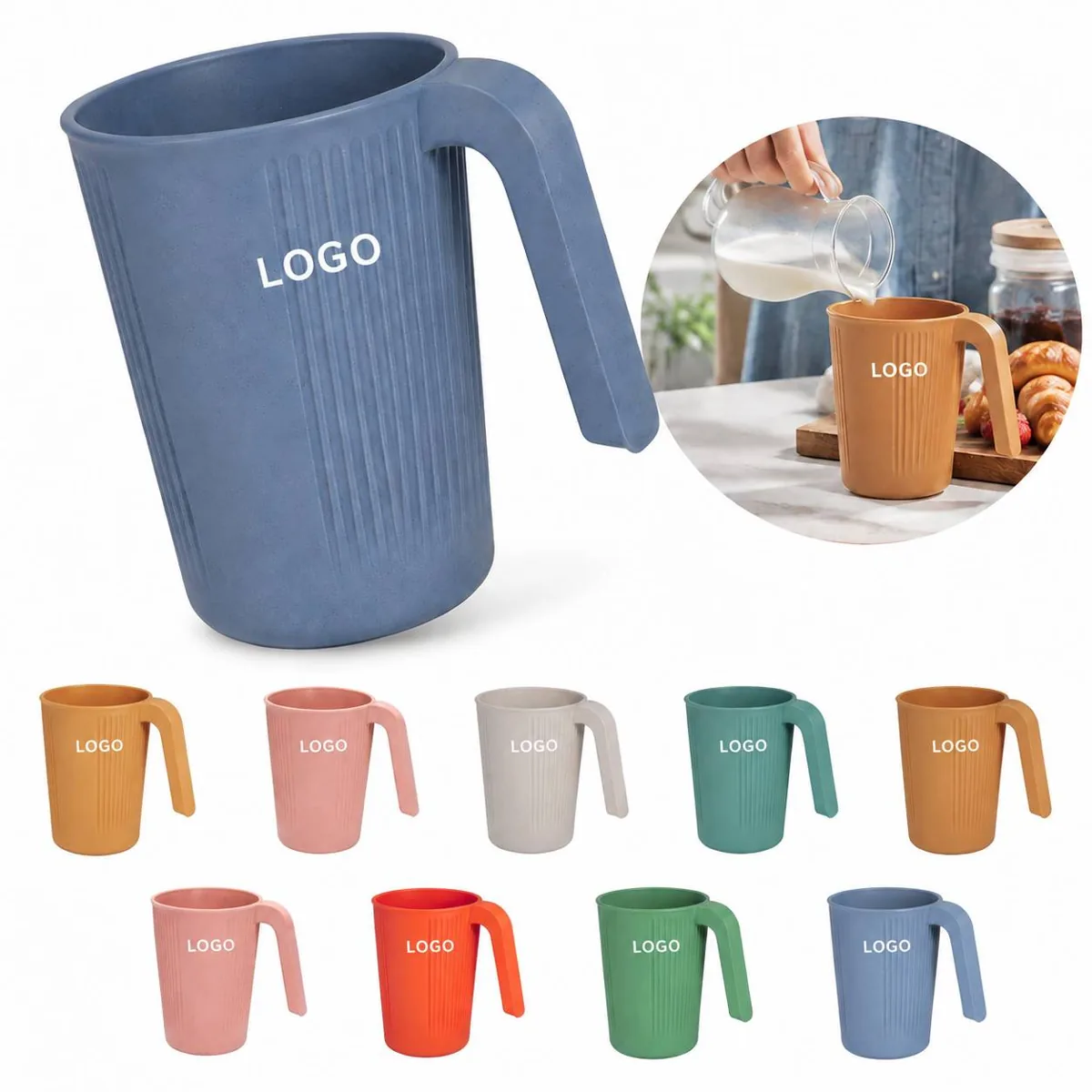 Eco Wheat Straw Fiber Cup Set for Hot and Cold Drinks