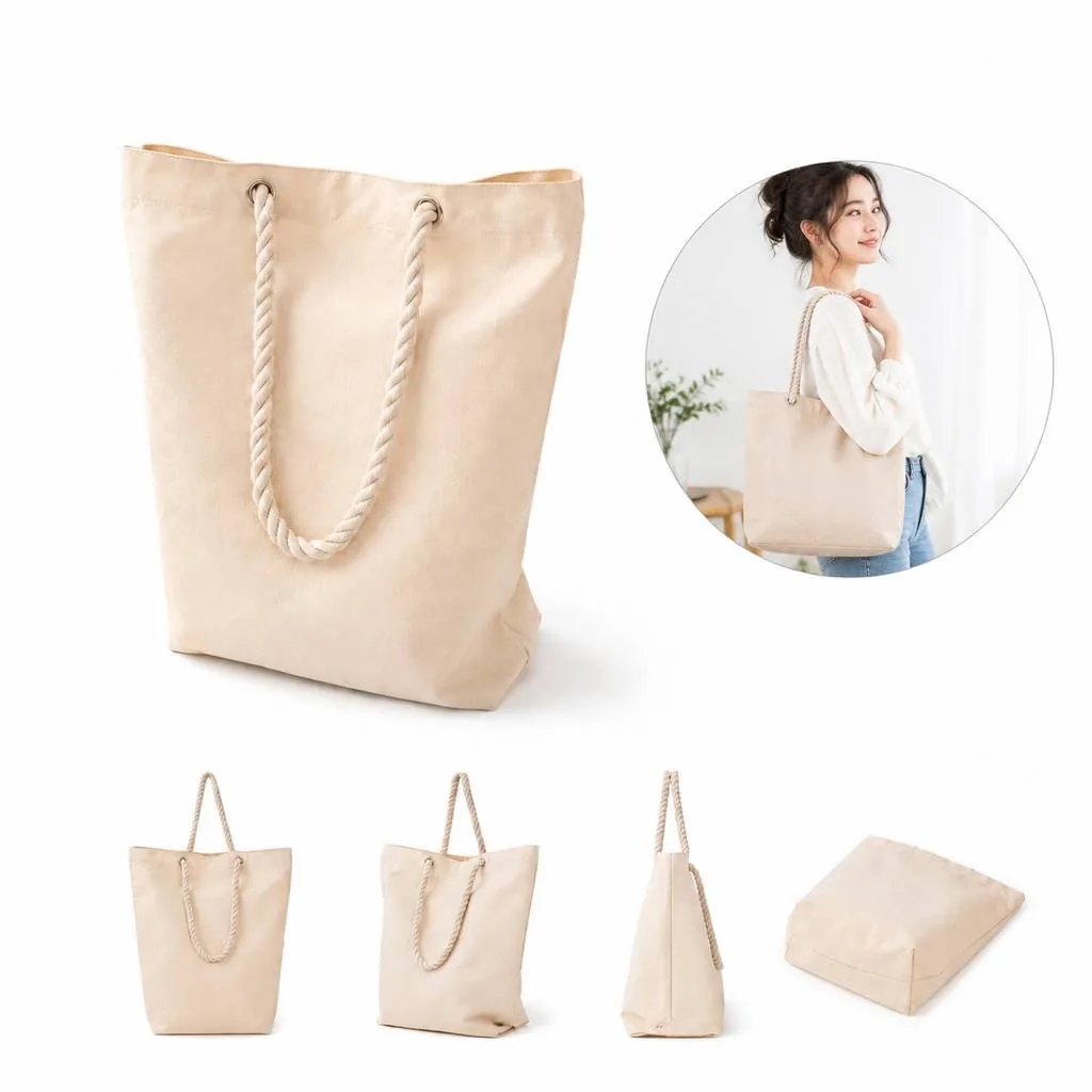 Cotton Canvas Yoga Tote Bag for Daily Essentials 2