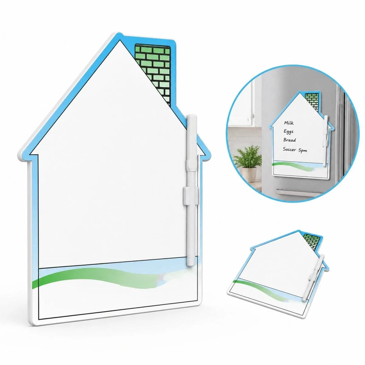House-Shaped Magnetic Memo Board for Notes and Photos 2