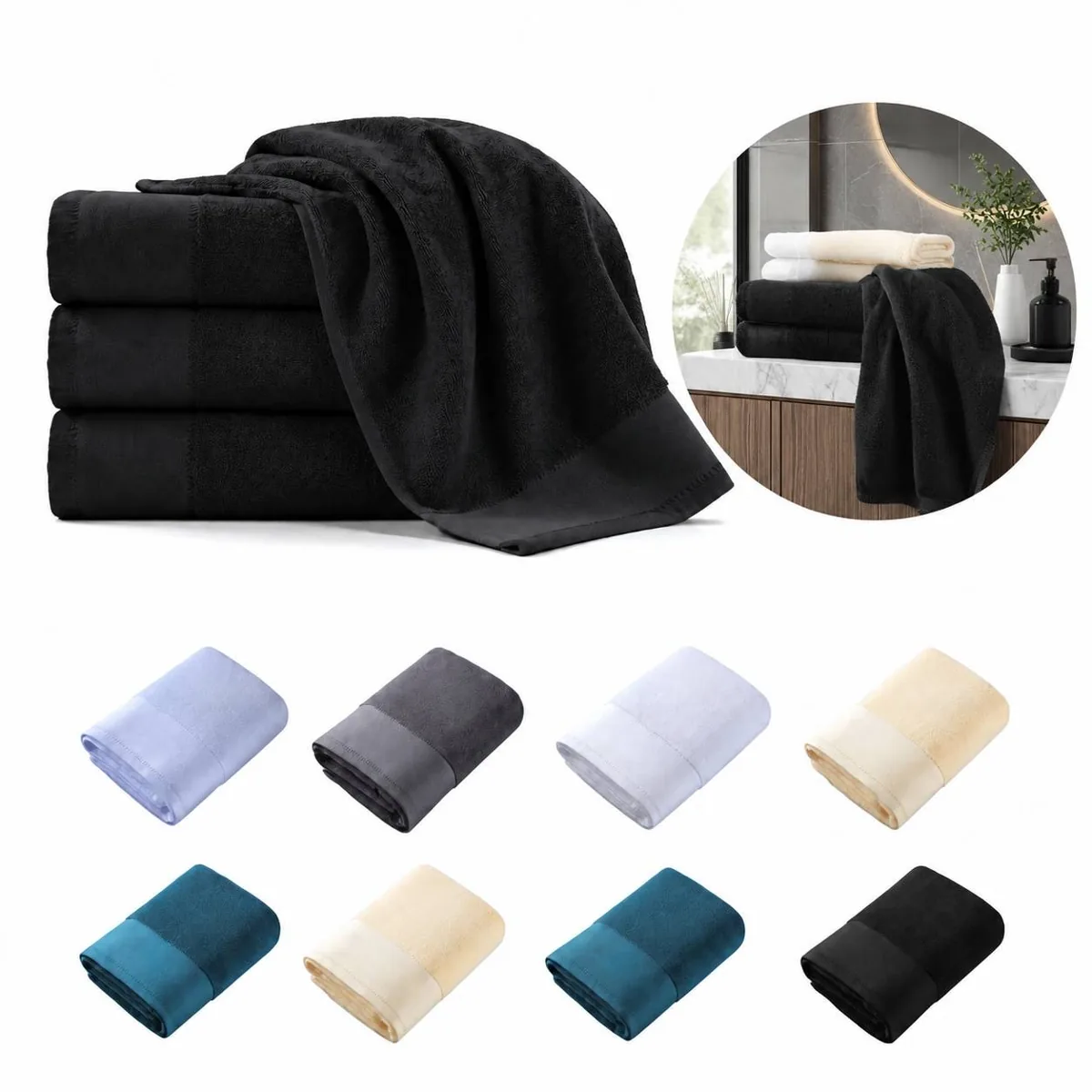 Premium Soft Absorbent Cotton Bath Towels for Spa Gym Travel 2