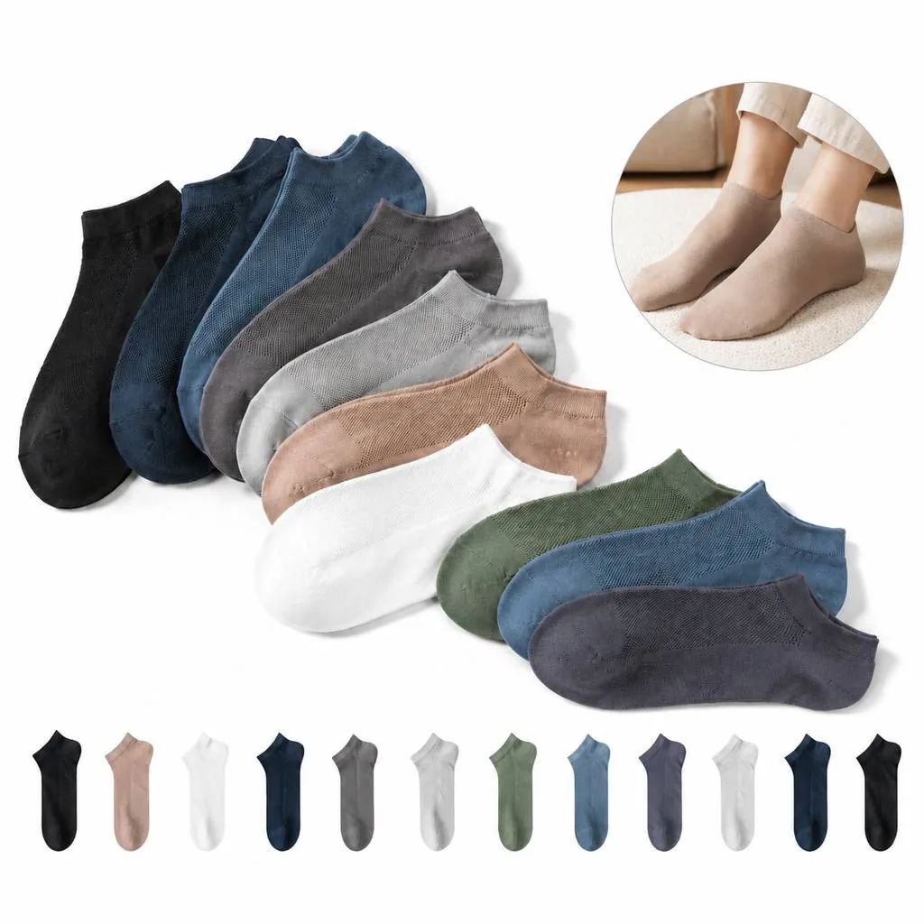 Men's Thin Breathable No-Show Summer Casual Socks 2