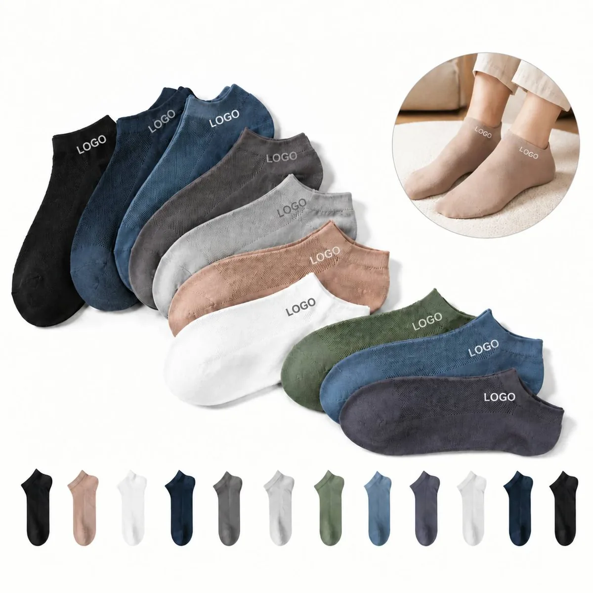 Men's Thin Breathable No-Show Summer Casual Socks