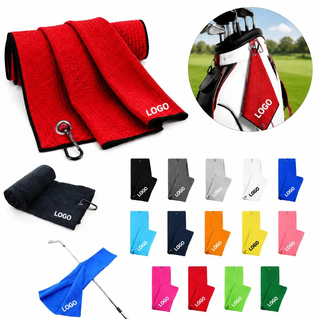 Quick-Dry Microfiber Golf Towel with Carabiner Clip