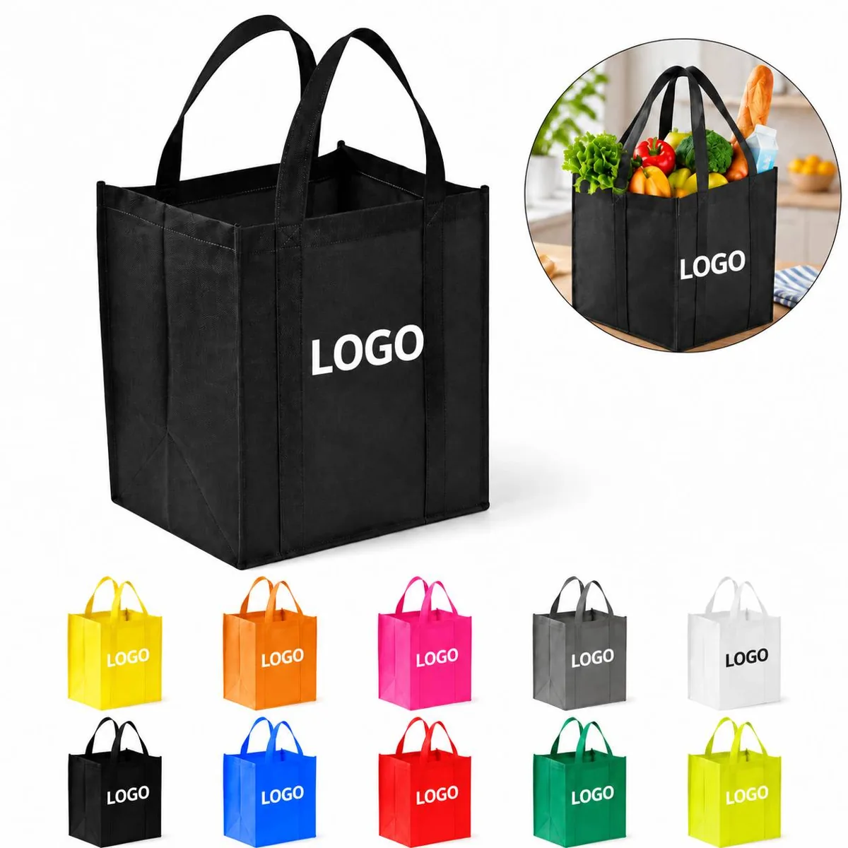 Large Reusable Eco-Friendly Shopping Tote Bag Foldable