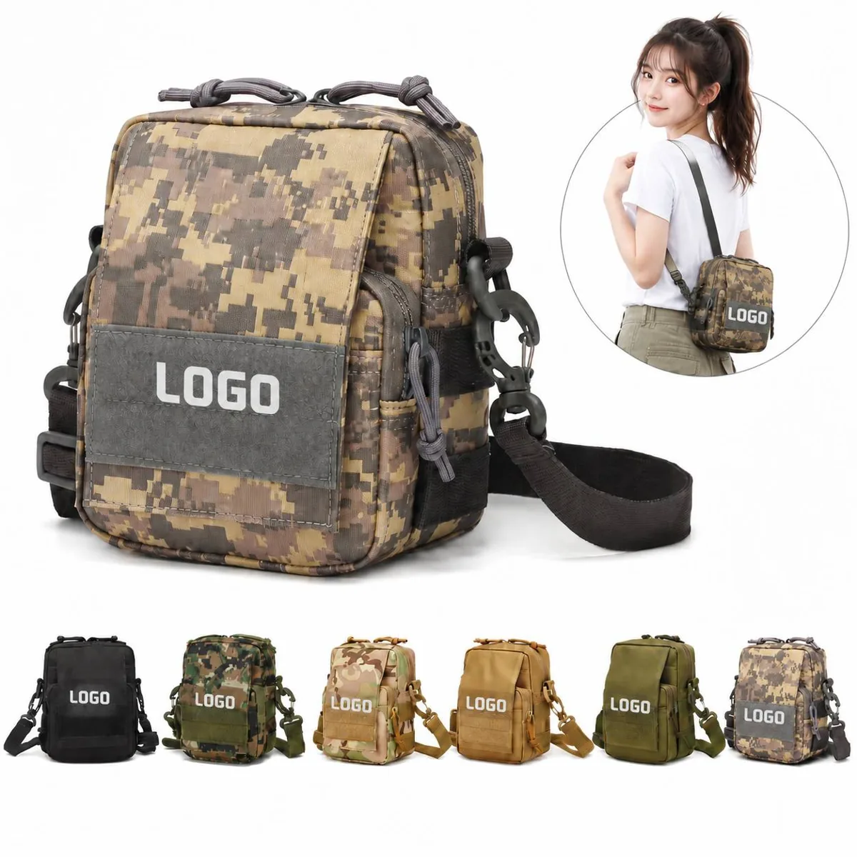 Water-Resistant Oxford Waist Pouch for Outdoor Use
