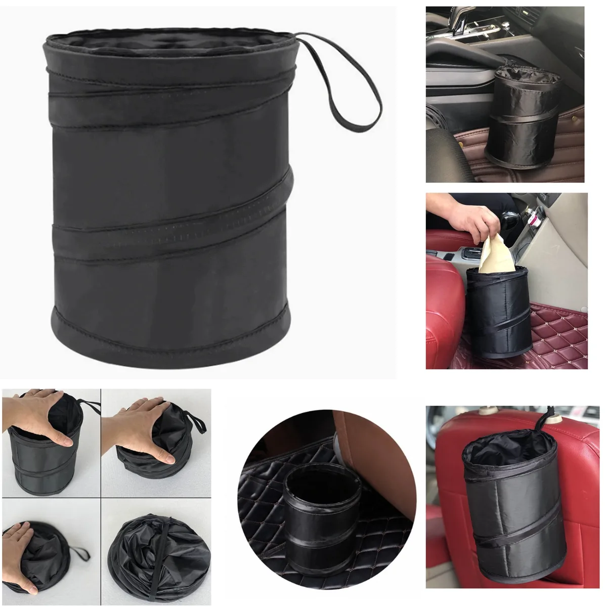 Portable Car Waste Container with Drawstring Closure 2