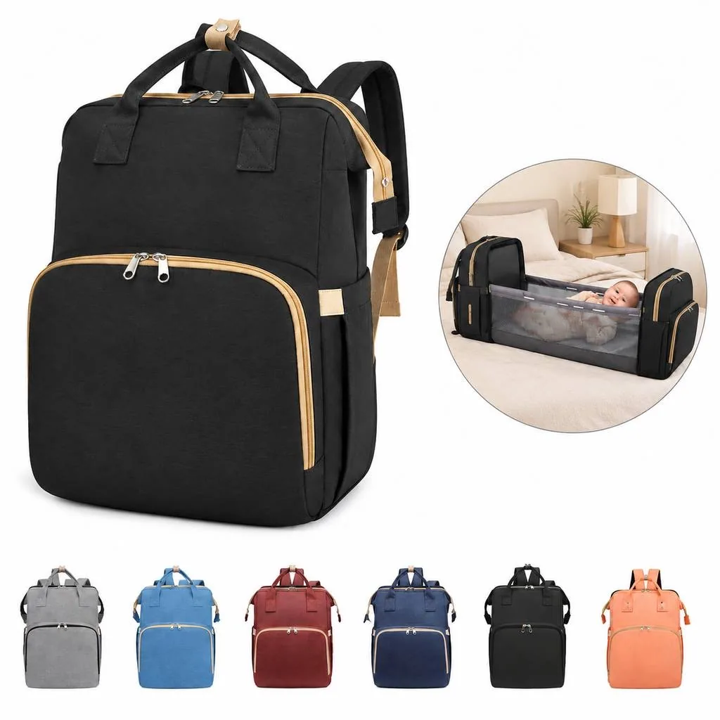 3-in-1 Travel Crib Diaper Bag with Changing Station 2