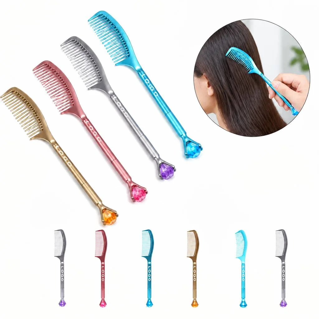 Diamond-Cap Comb Pen with Smooth Ink Cartridge