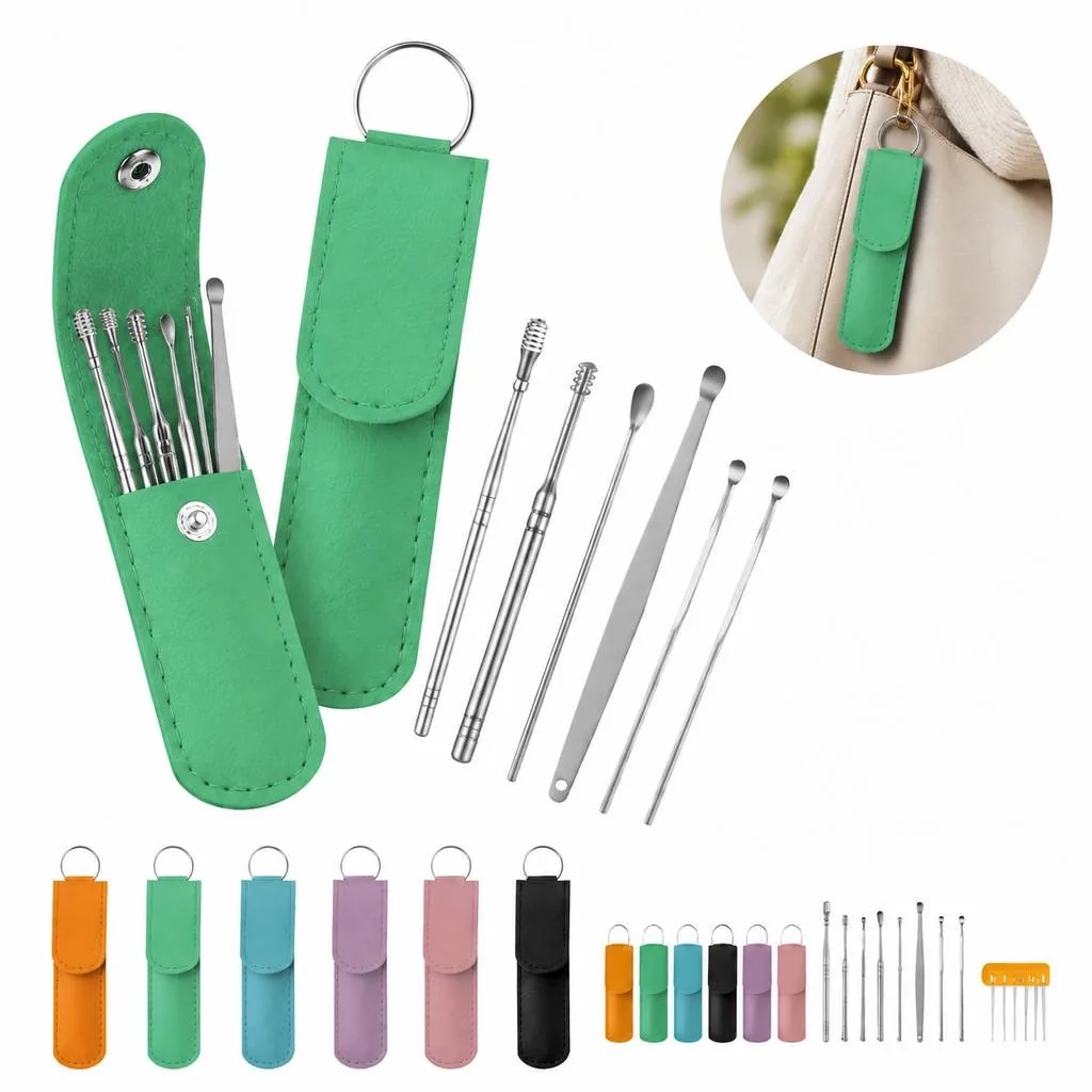 6-Piece Portable Ear Hygiene Tool Kit with Rounded Tips 2