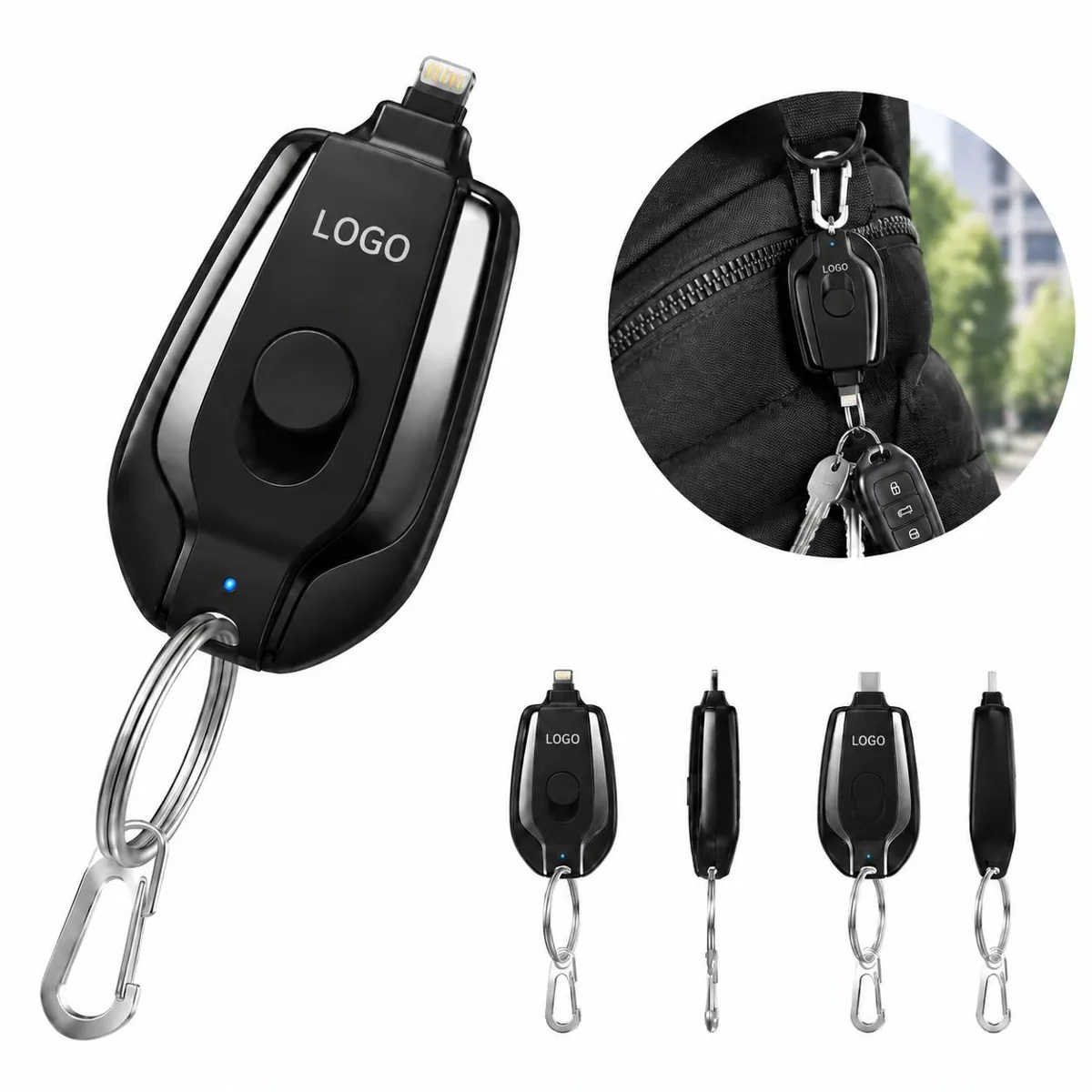 Portable Keychain Emergency Charger with LED Indicator
