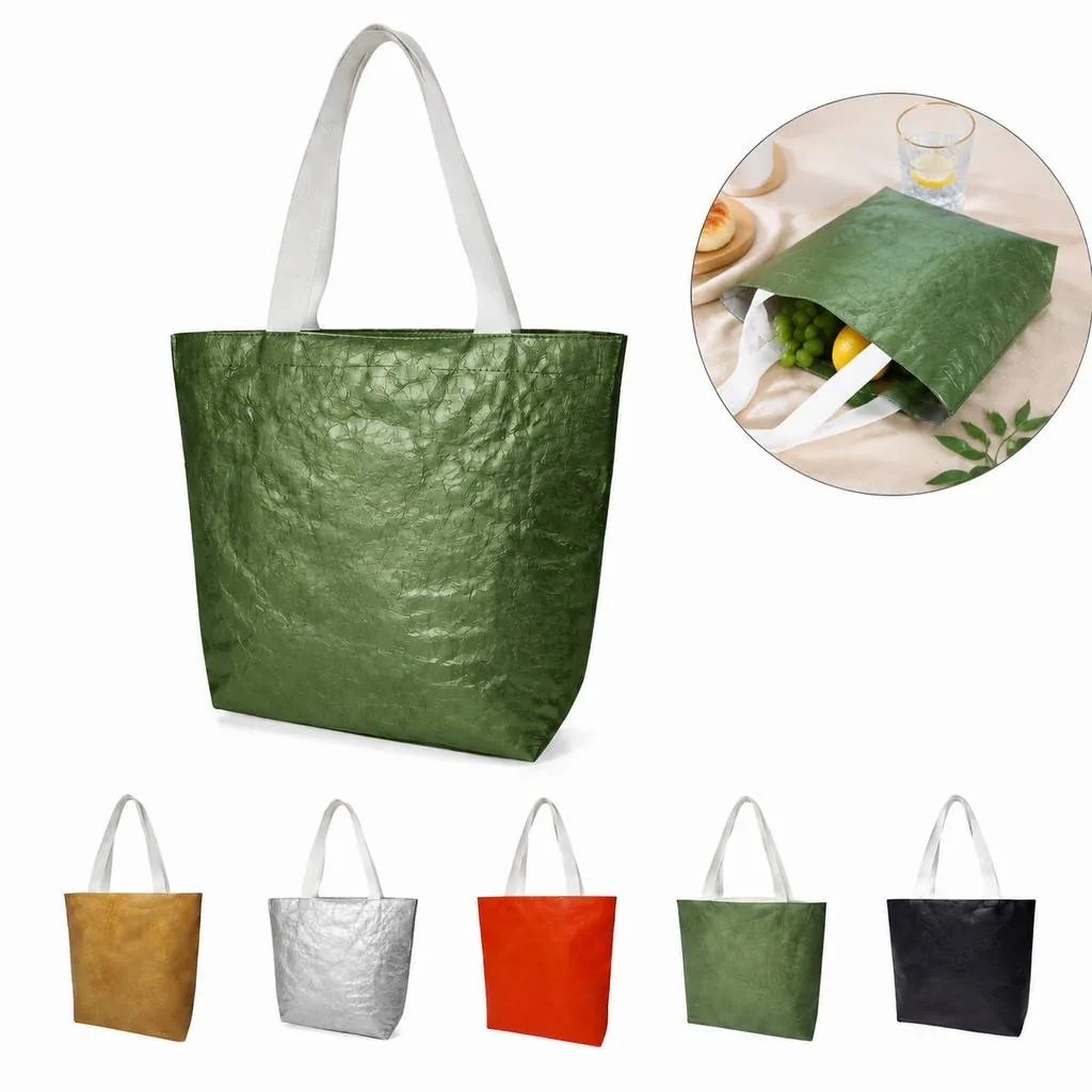 Waterproof DuPont Paper Tote Bag Lightweight Foldable 2