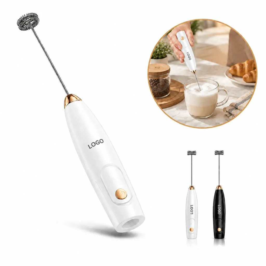 Handheld Electric Milk Foamer with Stainless Steel Whisk