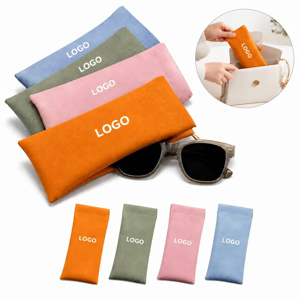 Leather Travel Case for Glasses and Cosmetics Storage