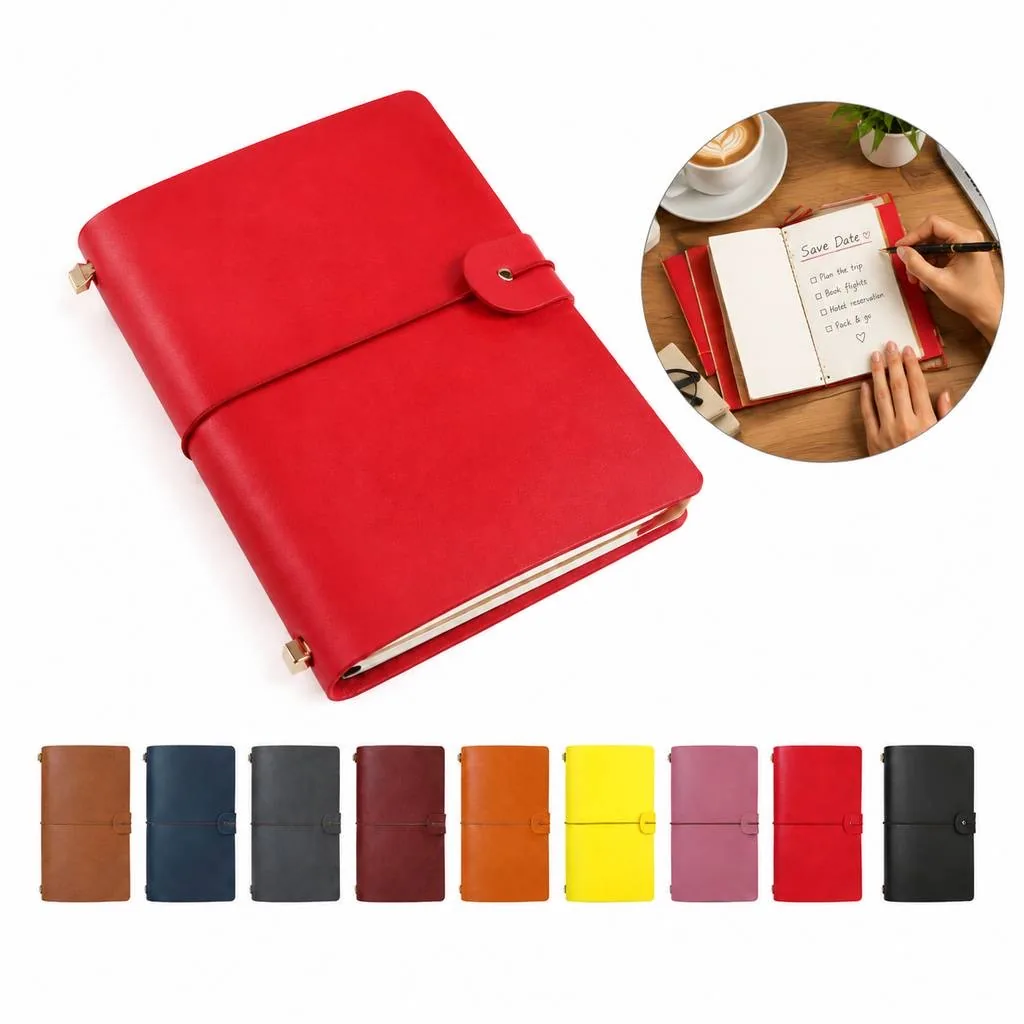 Vintage Hardcover Travel Journal with Elastic Closure 2