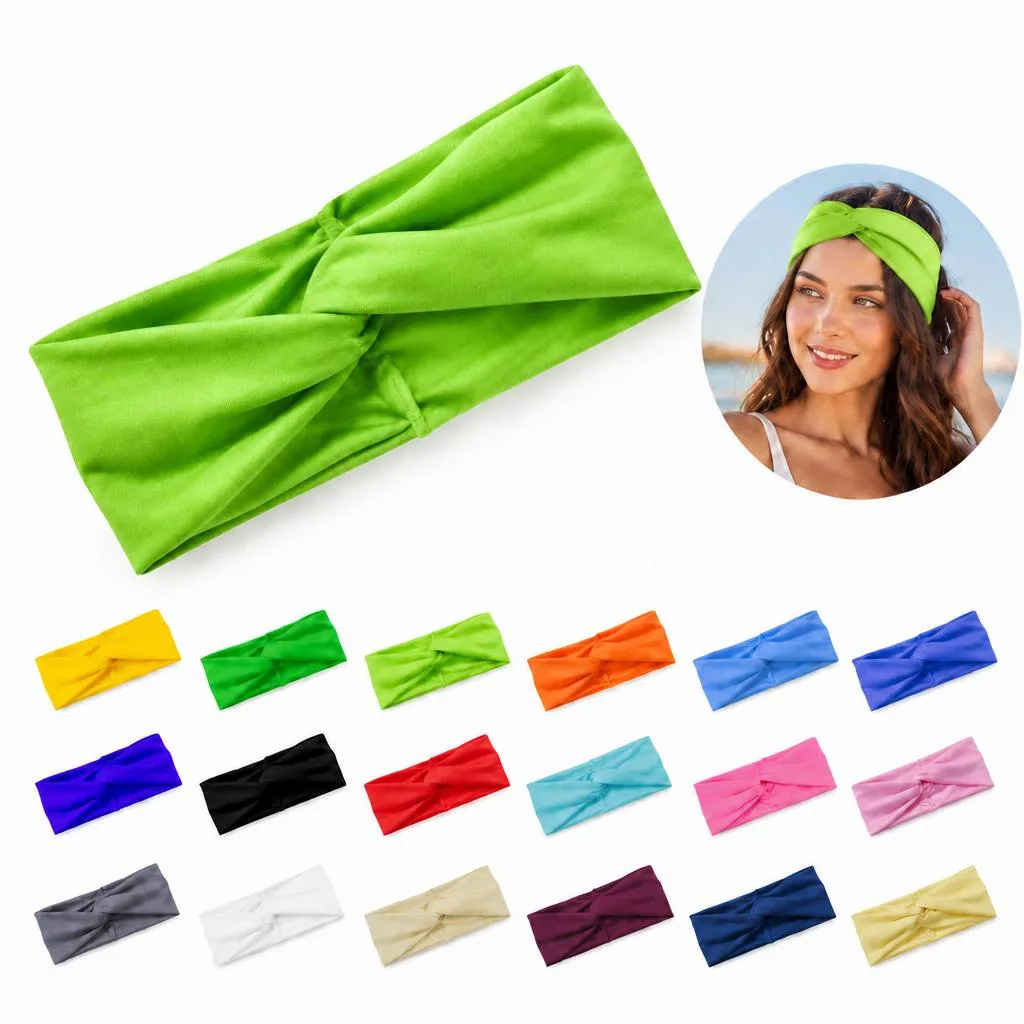 Retro Elastic Yoga Headband Soft Stretch Nylon Sweat Wicking