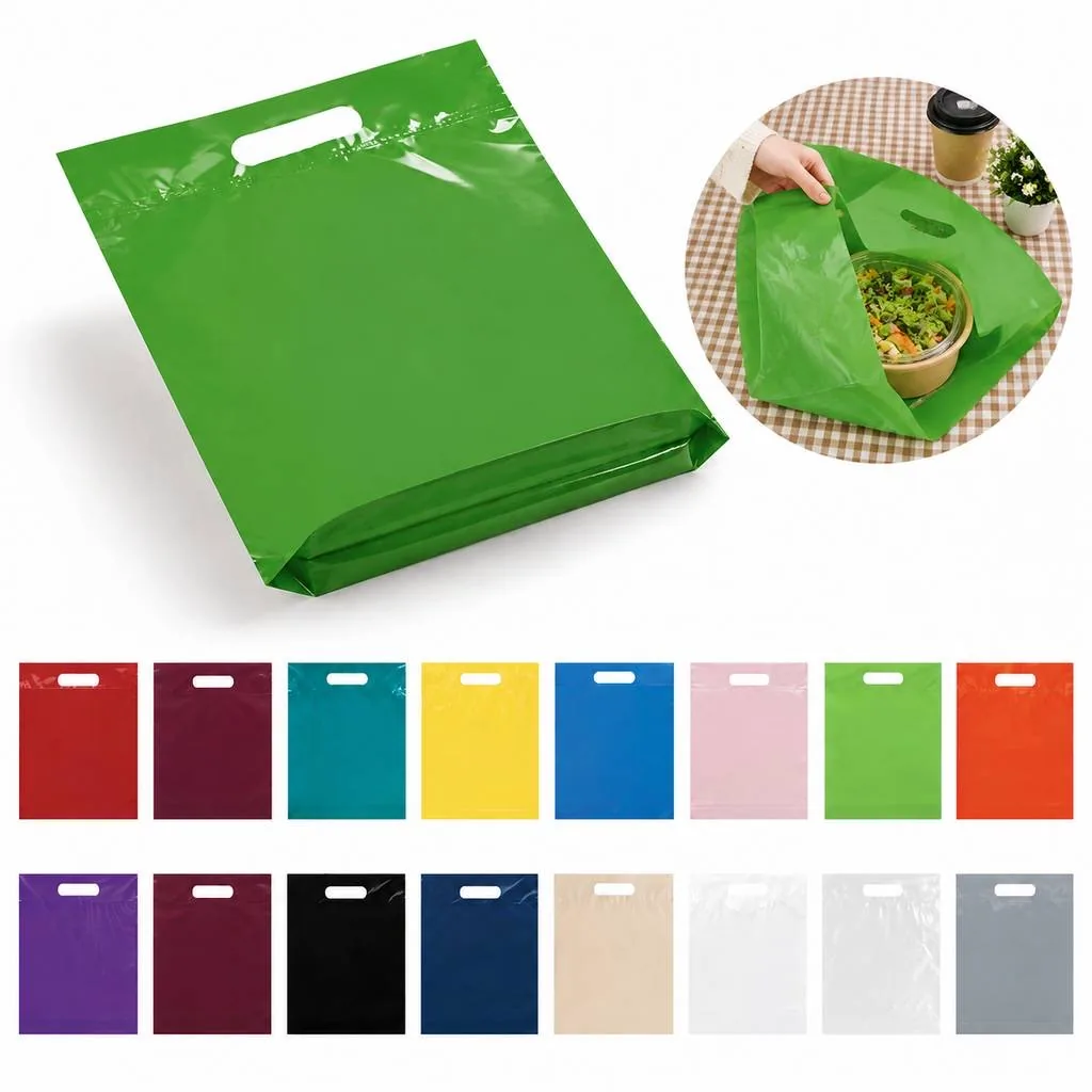 Durable Die-Cut Plastic Shopping Bag for Retail and Grocery 2