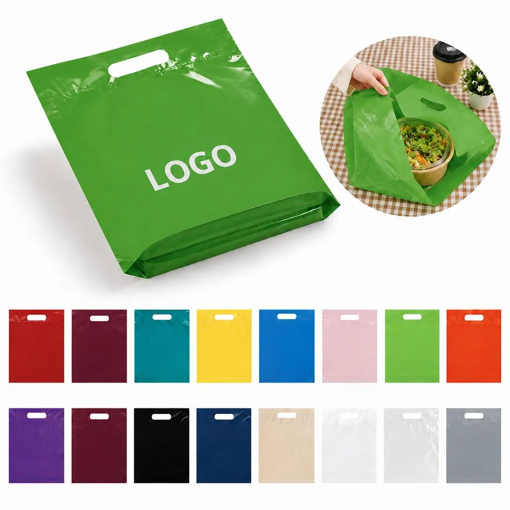 Durable Die-Cut Plastic Shopping Bag for Retail and Grocery