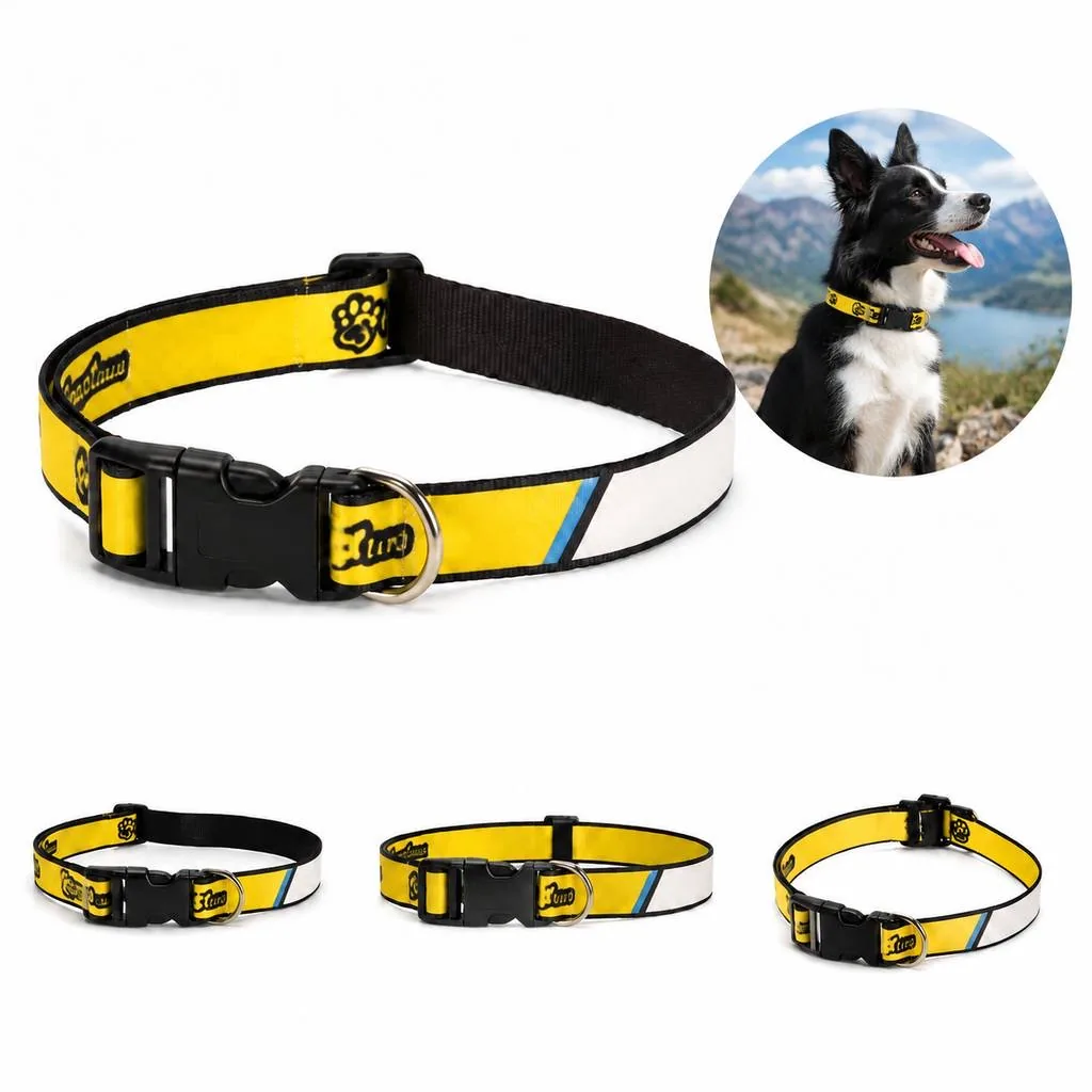 Personalized Printed Dog Collar with Custom Text 2
