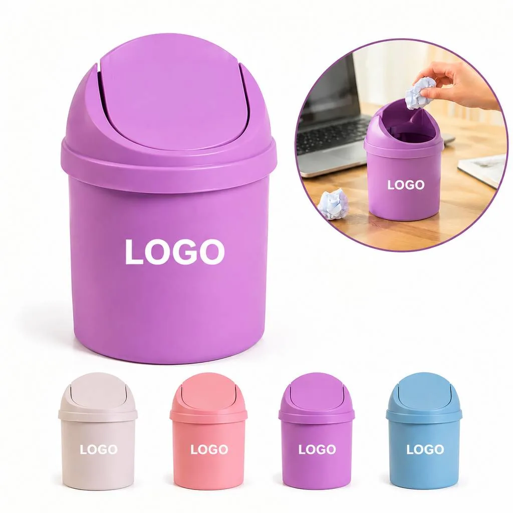 Compact Small Trash Bin with Secure Lid for Office and