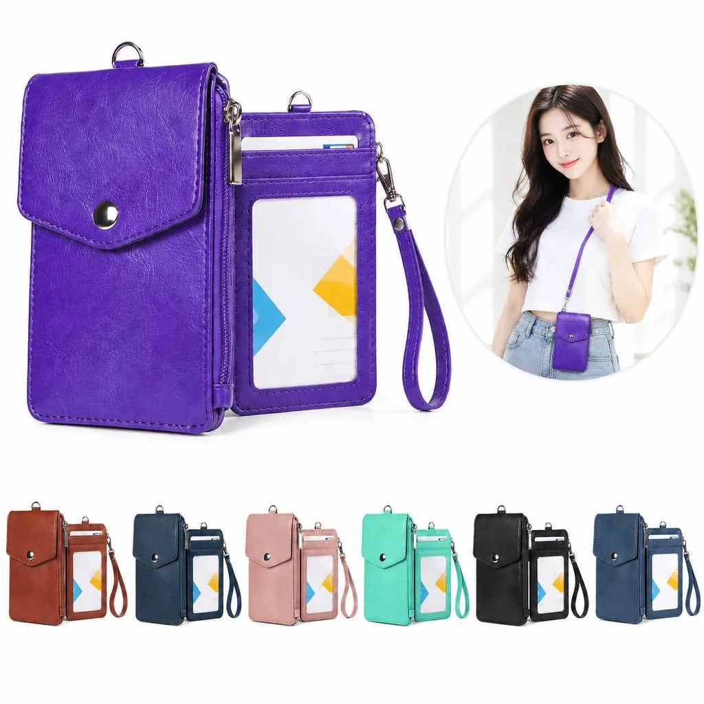 PU Leather Card Holder with Lanyard 2