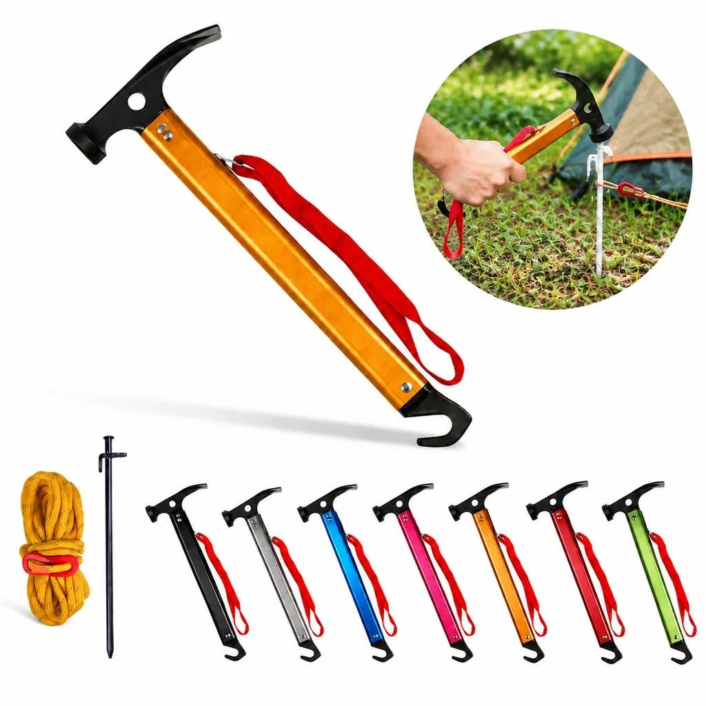Multi-Function Tent Stake Hammer with Claw and Bottle Opener 2