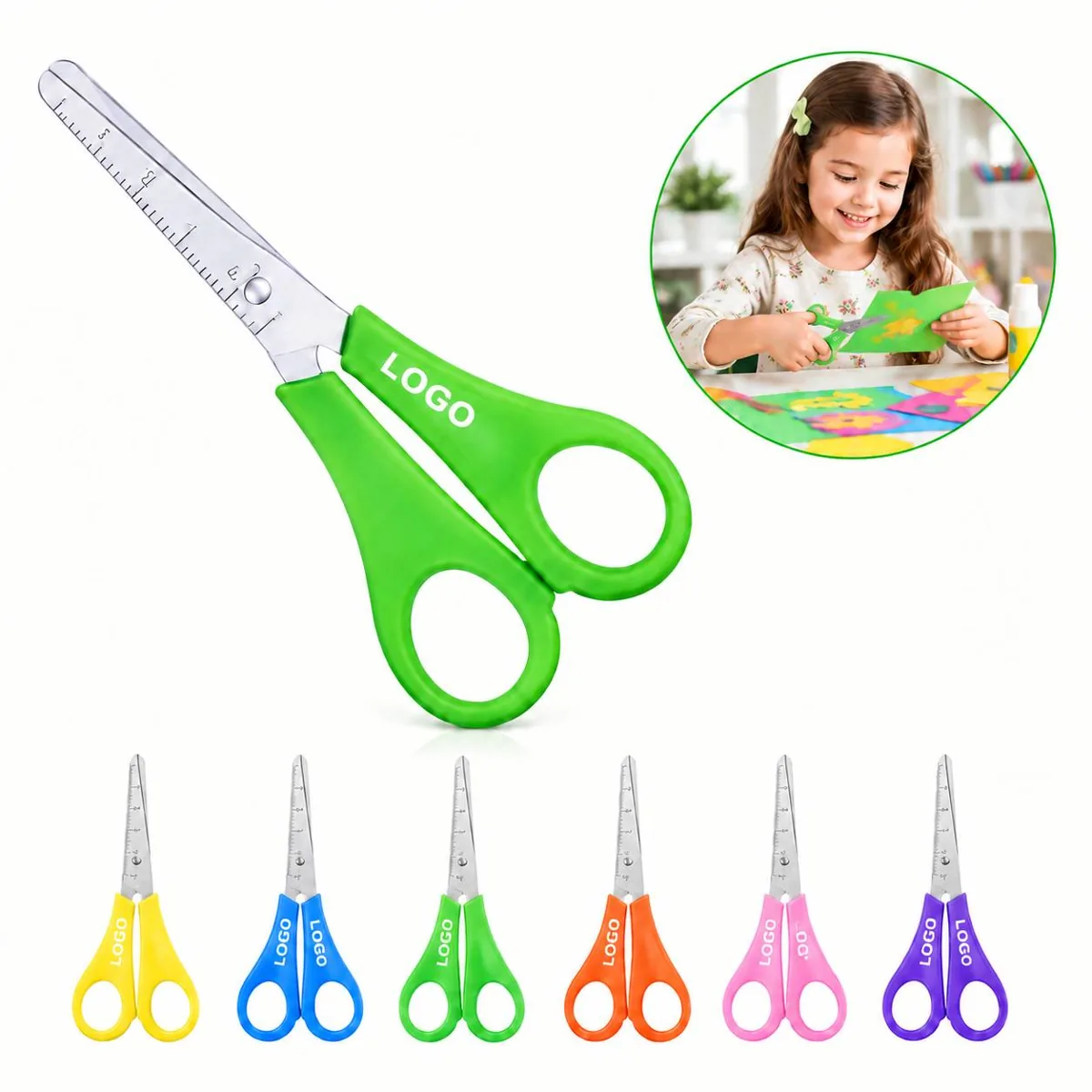 Child-Safe Craft Scissors with Rounded Tips and Blade Cover