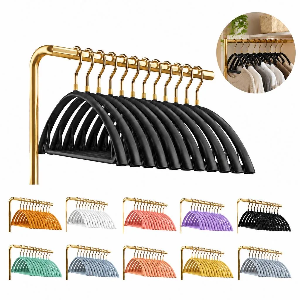 Non-Slip Plastic-Coated Steel Clothes Hangers 2