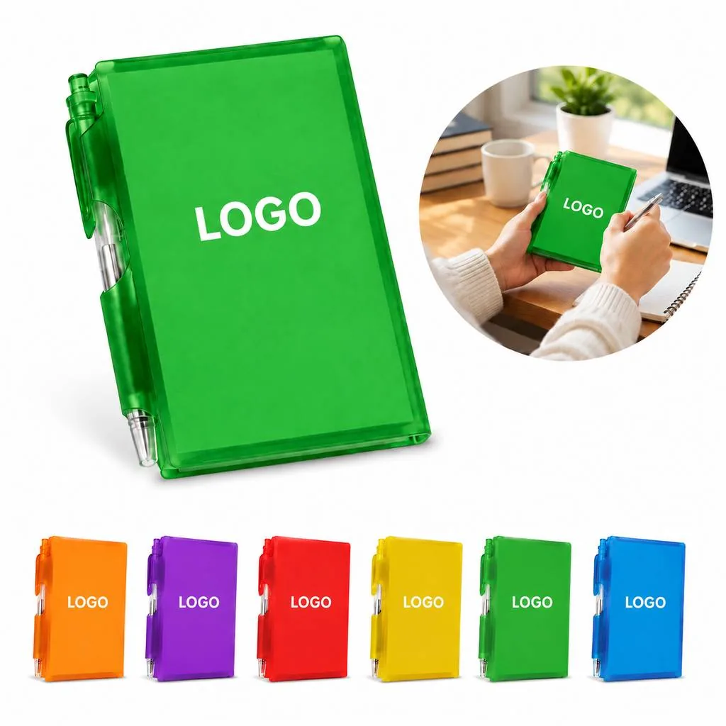 Spiral PP Notebook Set with Pen, Compact for Notes