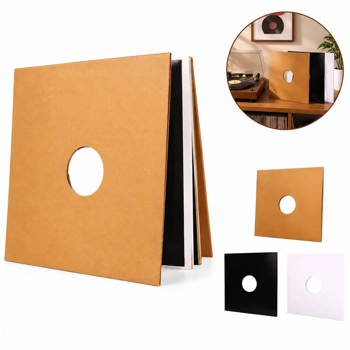 Clear 12-Inch LP Record Protective Covers with Resealable 2