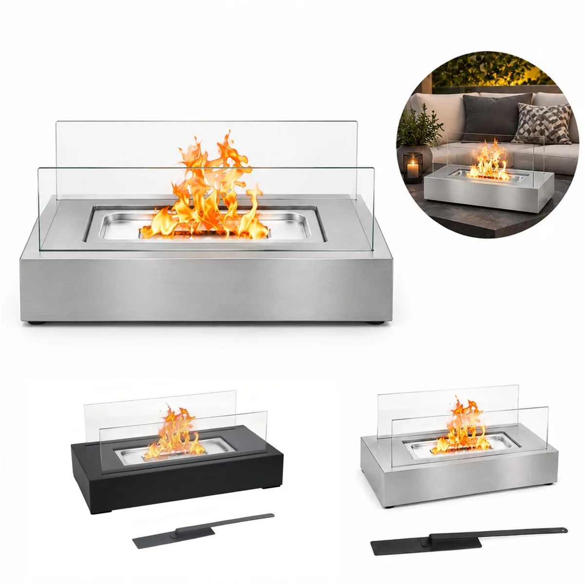 Portable Tabletop Mini Fireplace for Indoor Outdoor Use 2