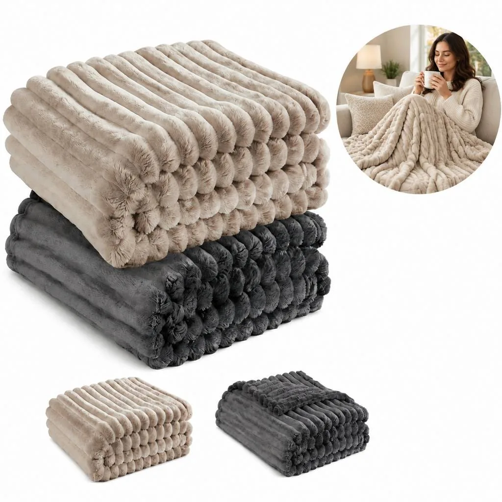 Soft Synthetic Mink Throw Blanket for Cozy Warmth 2
