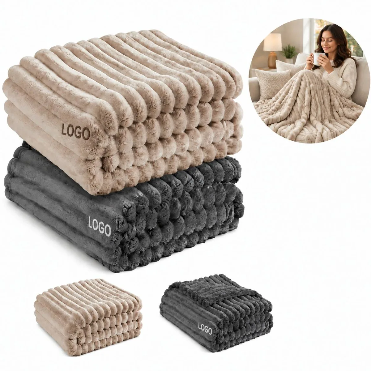 Soft Synthetic Mink Throw Blanket for Cozy Warmth