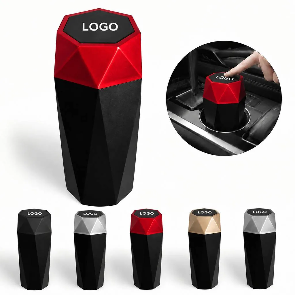 Car Trash Can with Lid, Small Waste Bin for Cup Holders