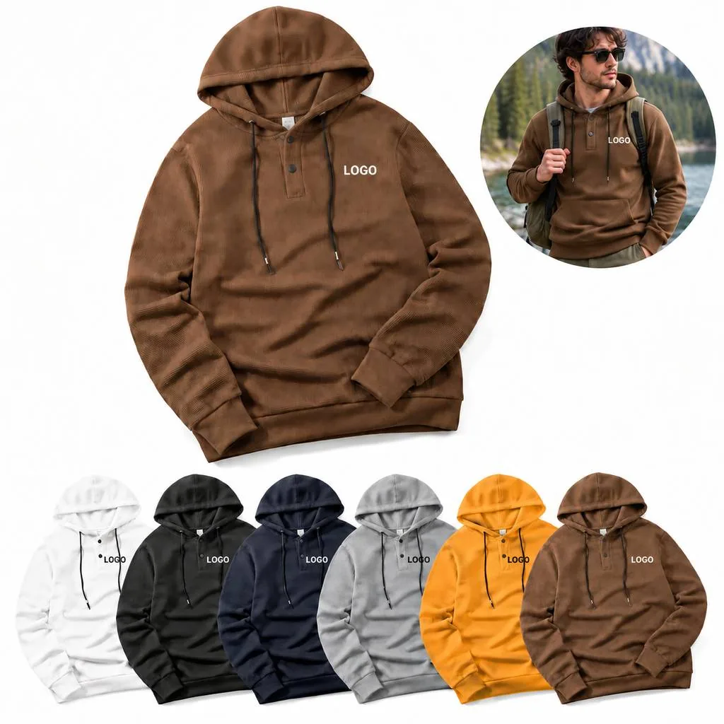 Men's Relaxed Hooded Pullover Sweatshirt with Pocket