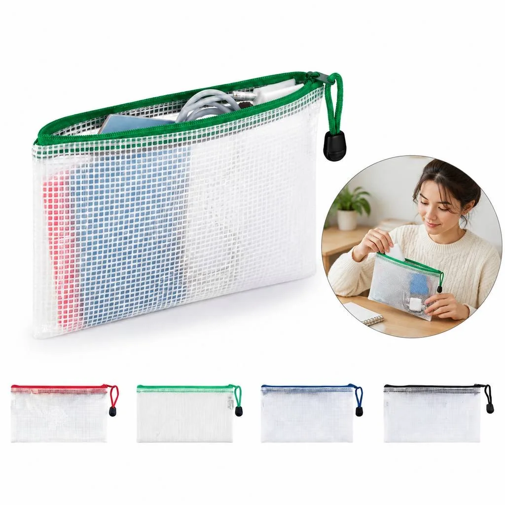 Durable Woven Poly Zip Pouch for Small Storage 2