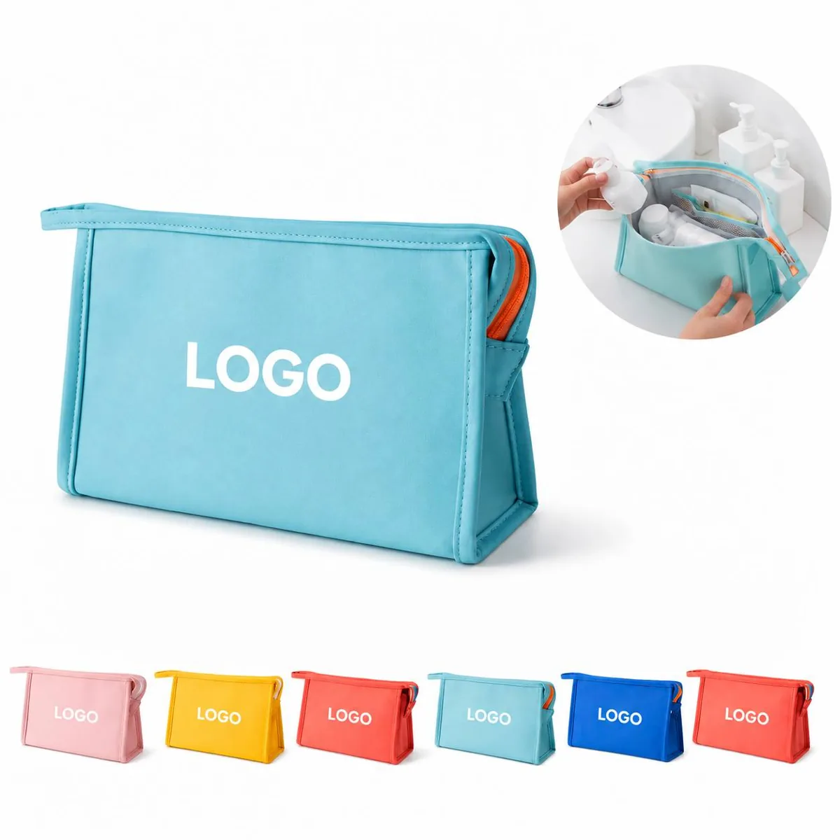 Water-Resistant PU Cosmetic Bag for Travel and Daily Storage