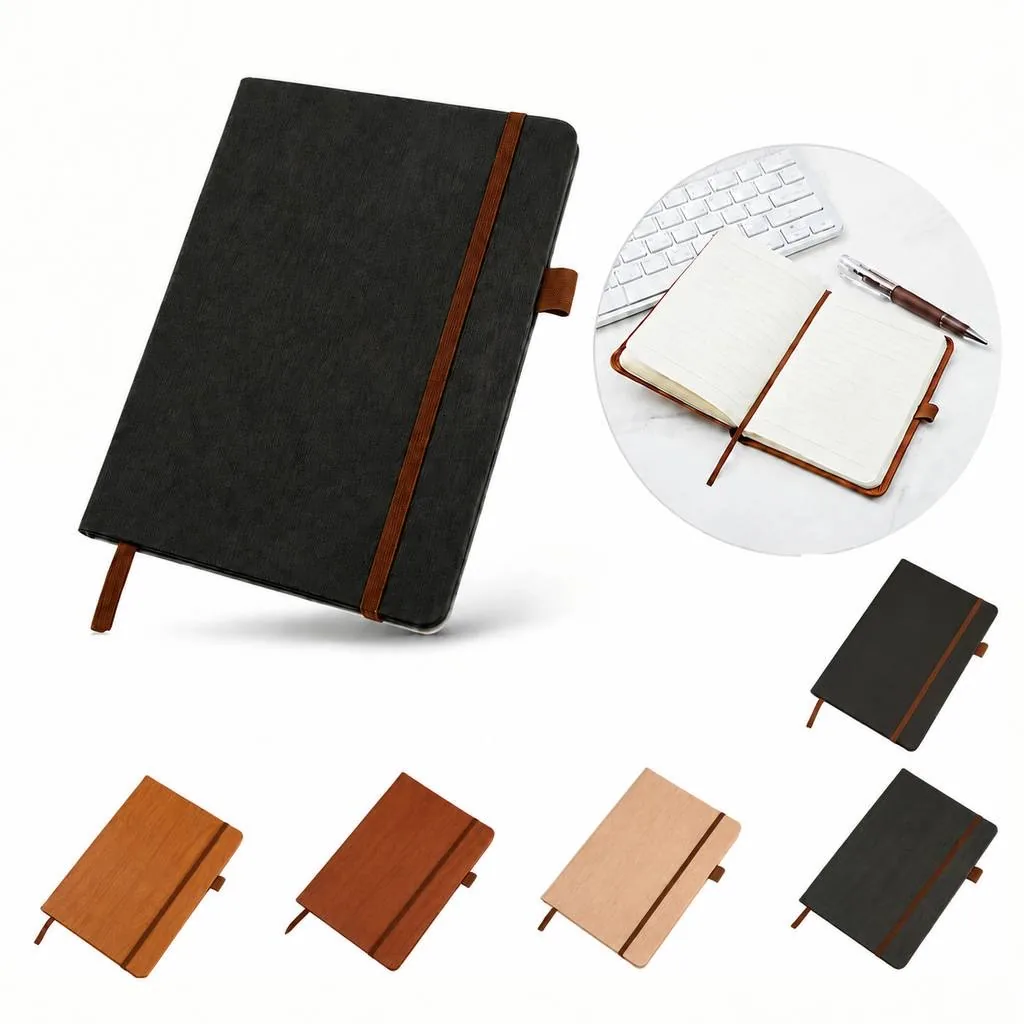 Wood Grain Faux Leather Notebook for Business Notes 2