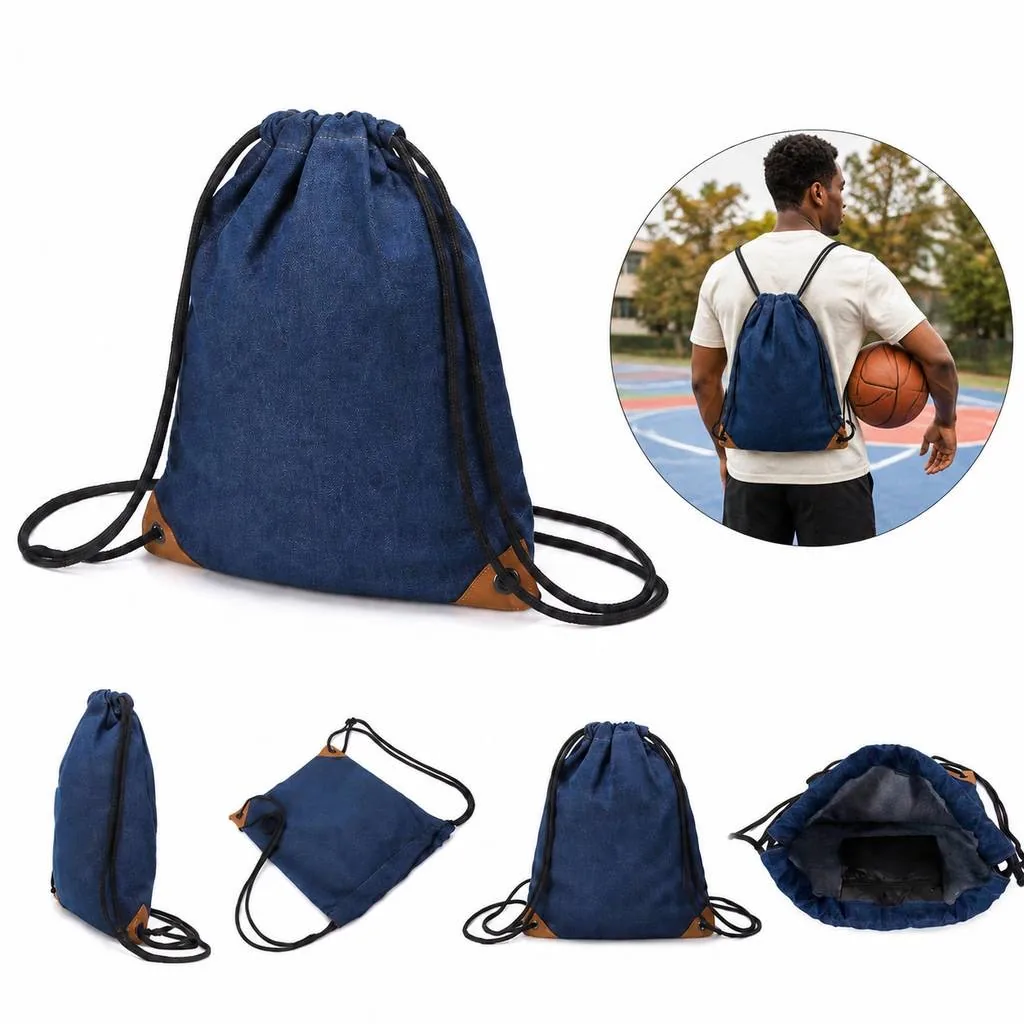 Eco-Friendly Denim Cotton Canvas Tote Bag for Daily Use 2