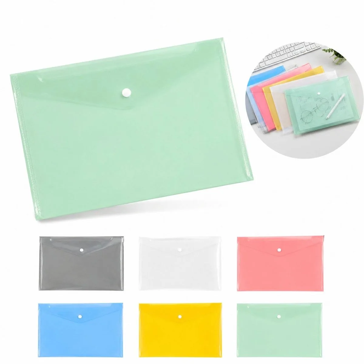 Clear A4 Document Holder Transparent Plastic File Bag 2