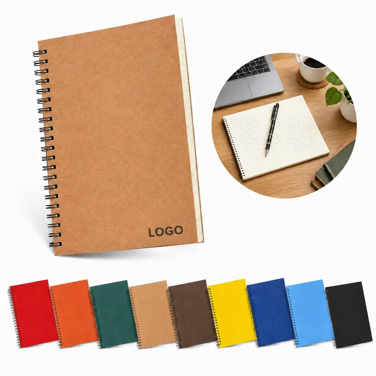 Spiral Bound Business Notebook with Rigid Cover
