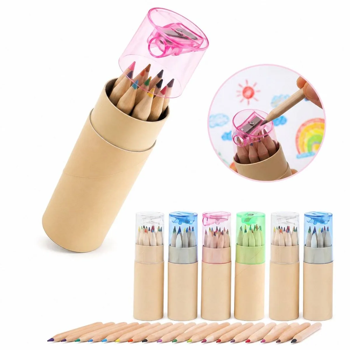 12 Colored Pencils with Built-in Sharpener for Drawing 2