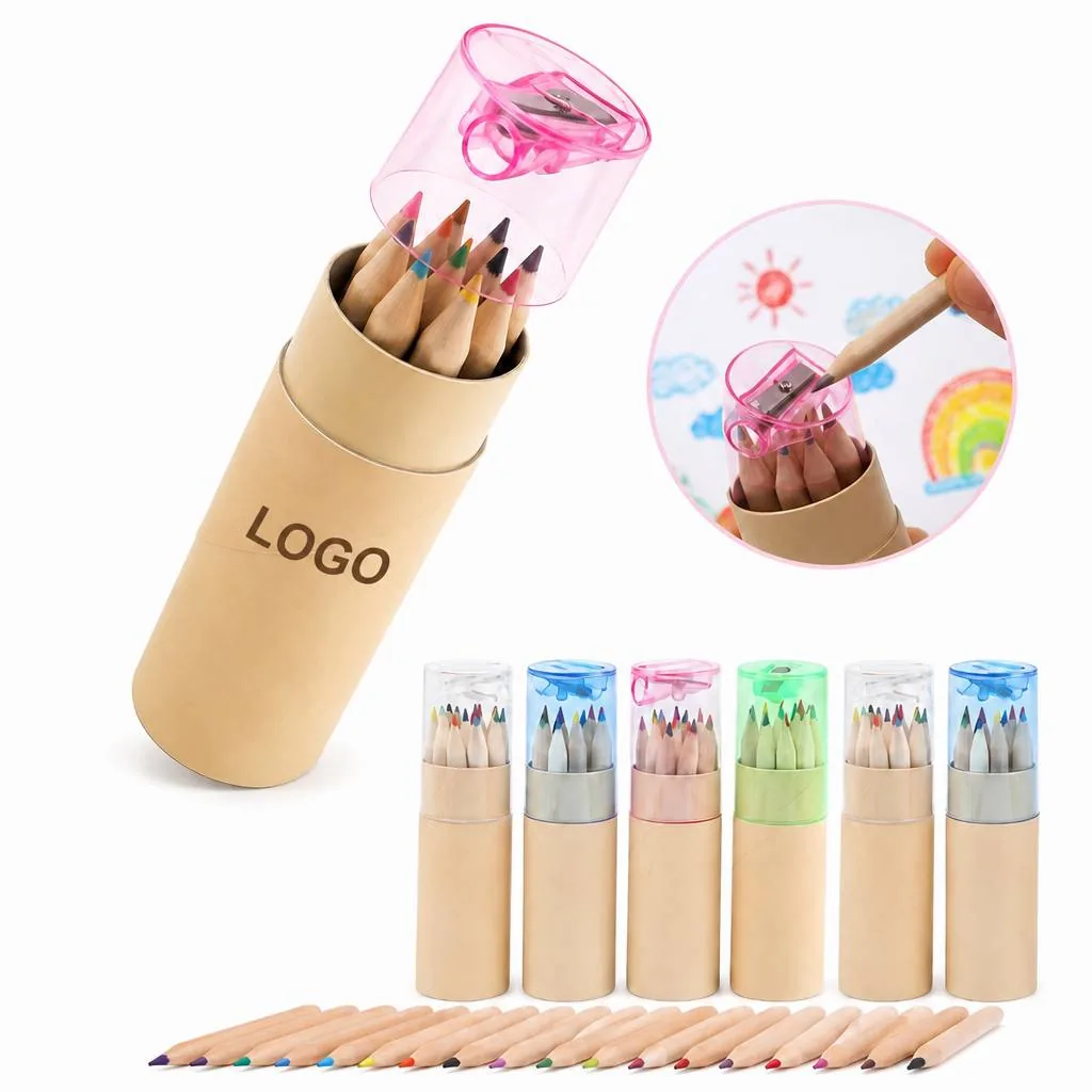12 Colored Pencils with Built-in Sharpener for Drawing