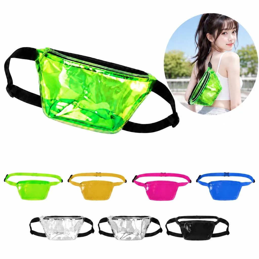 Transparent Laser-Cut PVC Waist Bag Adjustable Strap 2