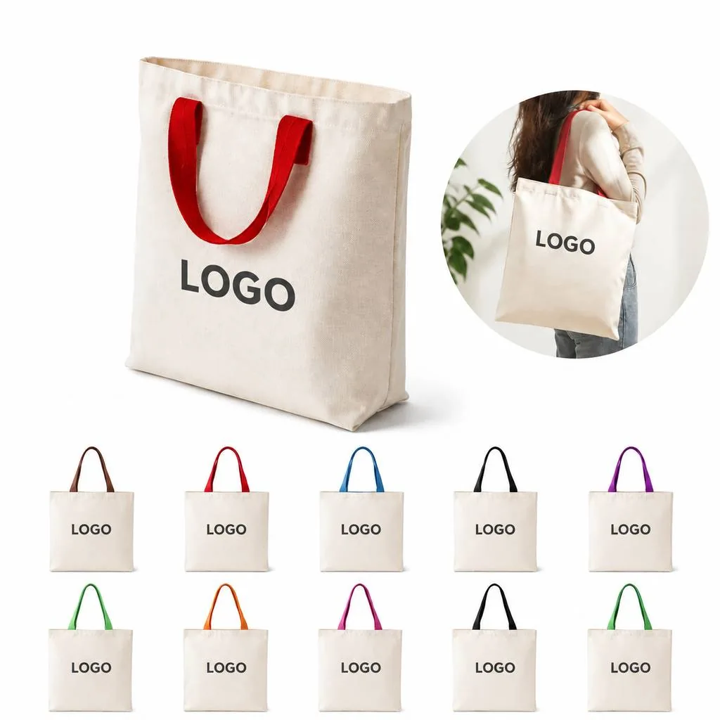 Eco-Friendly Reusable Shopping Tote in Natural Cotton Canvas