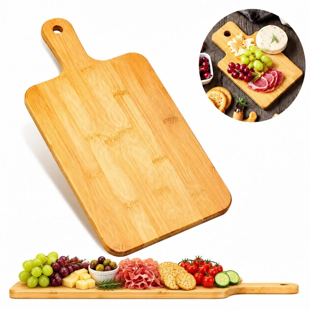 Bamboo Serving Platter with Side Compartments 2