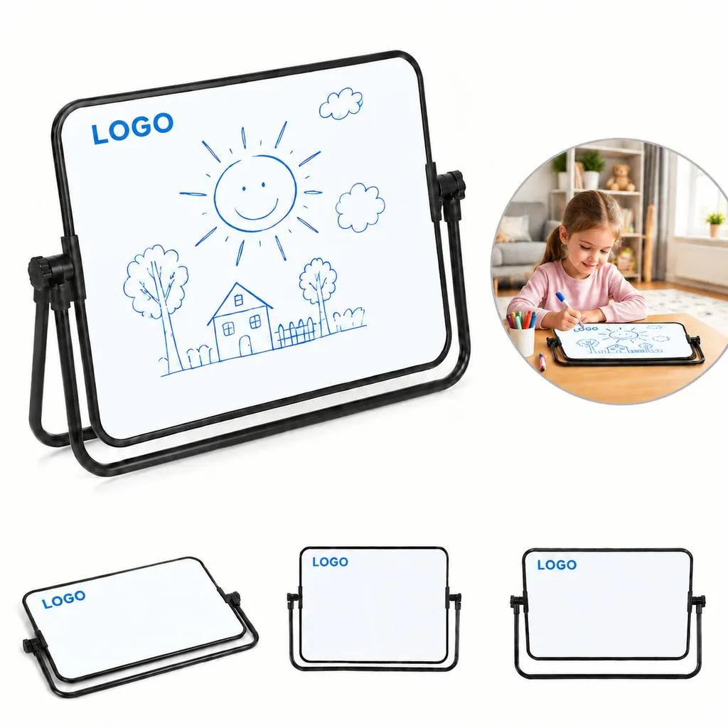 Double-Sided Rotating Desktop Whiteboard for Desk