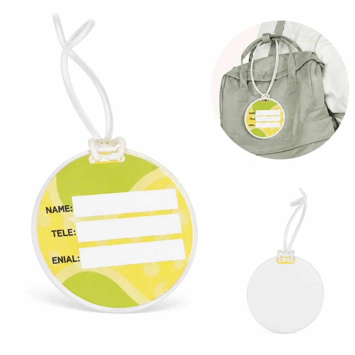 Round Printed Plastic Luggage Tags for Suitcases 2